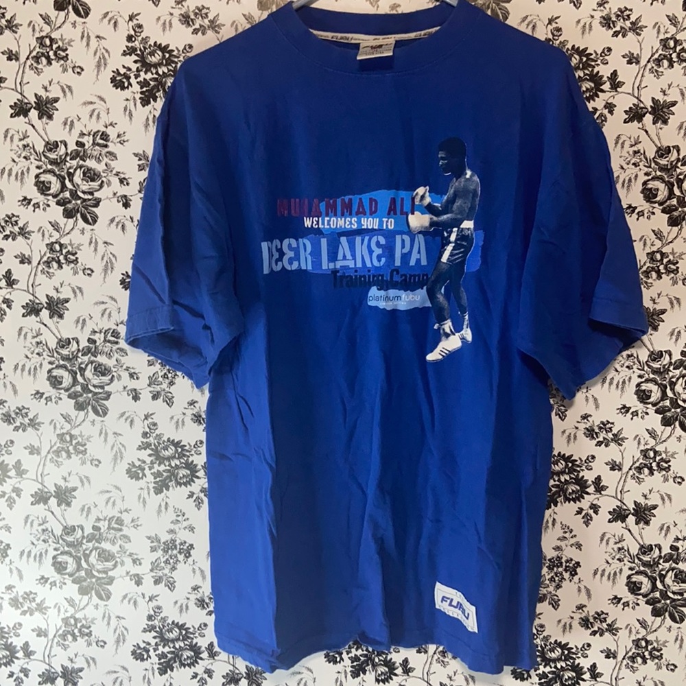 FUBU Collection Muhammad Ali Graphic Blue T-Shirt Size Medium